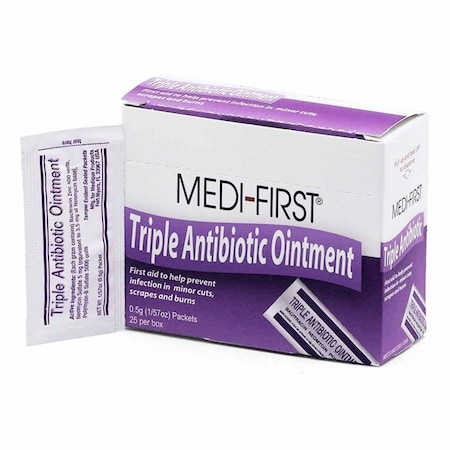 Medi-First First Aid Antibiotic Ointment 0.5 Gram Individual Packet, 25PK 22373